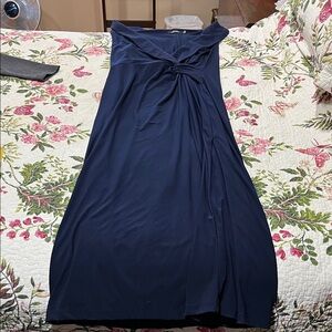 Ralph Lauren Navy Twist-Front Maxi Dress